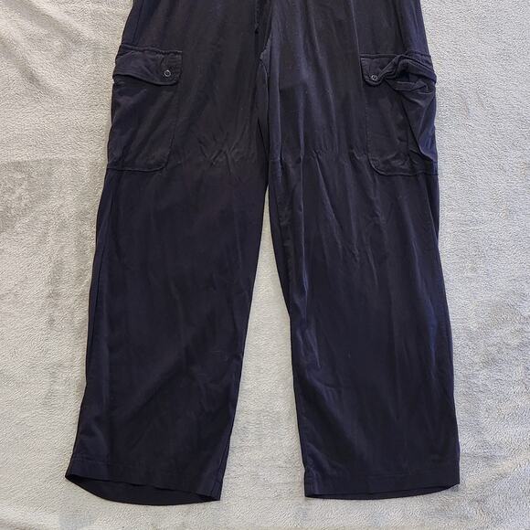 Torrid Womens Black Wide Leg Pull On Drawstring Cargo Pants Size 16 Stretch - Picture 3 of 13